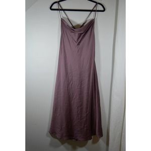 Show Me Your Mumu Verona Cowel purple dusty plum satin slip dress S